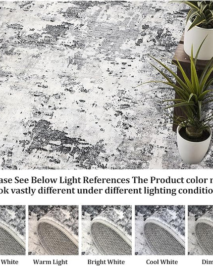 ROYHOMEWashable Rug 6x9 Modern Abstract Area Rug Non Slip Non Shedding Low Pile Stain Resistant Rug Soft Carpet for Bedroom Living Room, Green