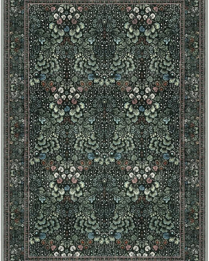 2x3 Washable Area Rug, Dark Green Soft Rug for Entryway, Non-Slip Indoor Door Mat Boho Low-Pile Kitchen Rugs, Floor Modern Carpet for Entrance Kitchen Bedside Farmhouse