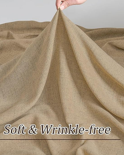 Dark Flax Pinch Pleated Linen Curtains 86 Inches Long Semi Sheer Memory Trained Ripple Fold Curtain with Hooks Back Tab Textured Light Filtering Drapes for Bedroom Living Room 50x86 Set of 2