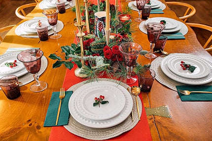 Disposable Linen-Feel Napkins For Christmas, 200 Red And 200 Green Guest Towels For Christmas Holiday Table Decor, 12" x 17", 400-Pack