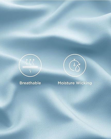 Bedsure King Size Sheets Set, Cooling Sheets for Hot Sleepers, Rayon Derived from Bamboo, Breathable & Soft, Deep Pocket Up to 16 Inches, Hotel Luxury Silky Bedding, Aqua
