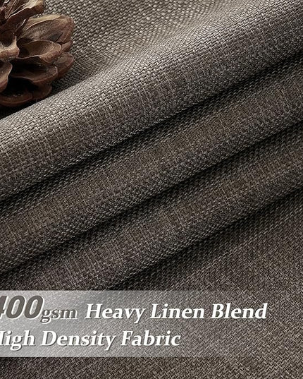 Pinch Pleated Extra Long 102 Inches Curtains for Dining Room 2 Panels Set, Full Blackout Memory Trained Double Layer Linen Chocolate Tart Thermal Noise Reducing Farmhouse Drapes for Large Windows