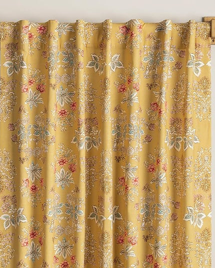 Maison d' Hermine Curtains for Living Room 100% Cotton 96 inch Length One Panel Light Filtering Curtains for Bedroom Windows with Rod and Loop Pockets Drapes (Marquise Yellow, 50" W x 96" L)