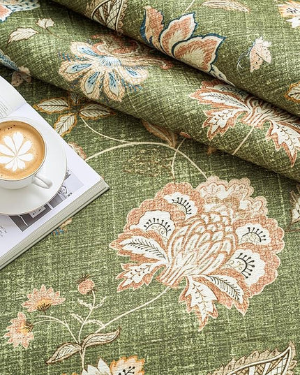 jinchan Elora 3x5 Floral Rug for Entryway Washable Kitchen Rug Vintage Romance Design Christmas Small Mat Non Slip Indoor Doormat Lightweight Low-Profile Throw Carpet for Entrance Bathroom, Green