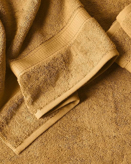 Superior Egyptian Cotton Pile 3-Piece Towel Set, Includes 1 Bath, 1 Hand, 1 Face Towel/Washcloth, Heavyweight, Ultra Soft Luxury Towels, Thick Plush Essentials, Guest Bath, Spa, Hotel Bathroom, Gold