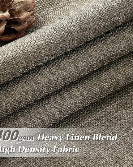 Pinch Pleated Blackout Curtains 96 Inches Long for Bedroom, Sepia Ebony Memory Trained Two Layer Thick Linen Thermal Noise Cancelling Farmhouse Privacy Windows Curtain 40x96 Inch Length 2 Panels Set