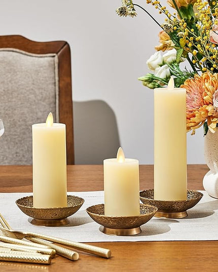 Luminara Classic Slim Flameless LED Candle, Ivory 2" x 4.5, Battery Operated Moving Flame Pillar w/Timer, Safe Realistic Wax Candle, Home Decor