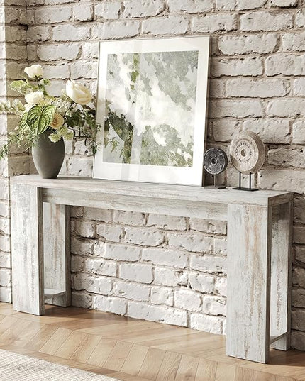 LITTLE TREE 70.9-Inch Entryway Table, Long Narrow Farmhouse Sofa Console Table for Living Room, Hallway