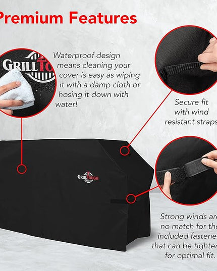Heavy Duty Griddle Cover for Outdoor Griddle, Fits 36 Inch Griddle – Waterproof, Weather Resistant, UV & Fade Resistant with Adjustable Straps – Flat Grill Cover, Black