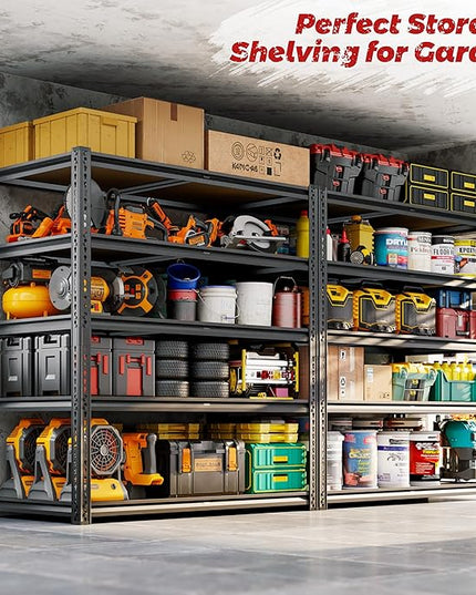 72"H Storage Shelves heavy duty, 2200LBS Garage Shelving, 5 Tier Metal Shelving Unit Adjustable Garage Shelves Utility Rack Shelf for Storage Warehouse Pantry Closet,40" W × 20" D × 72" H, Black