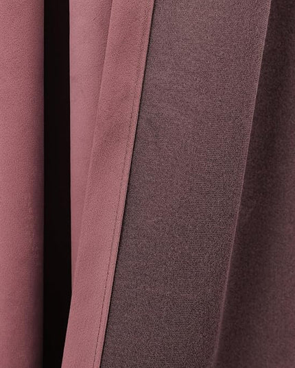 KOUFALL Vintage French Country Curtains for Bedroom Nursery,Pretty Mauve Pink Velvet Blackout Coquette Elegant Curtains for Living Room Feminine Women Girls Room 84 Inches Long 2 Panels Dusty Rose