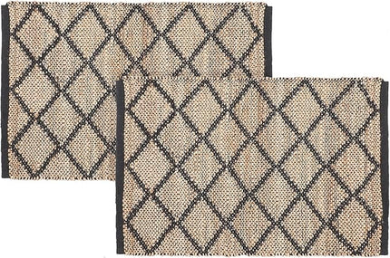 REDEARTH · Jute Cotton Area Rug - 2'x3' Rectangular Rug, Sustainable Handwoven, Non-Shedding, Soft & Durable – Reversible, Neutral Tones for Home Décor in Living Room, Dining Room, Bedroom, Set of 2