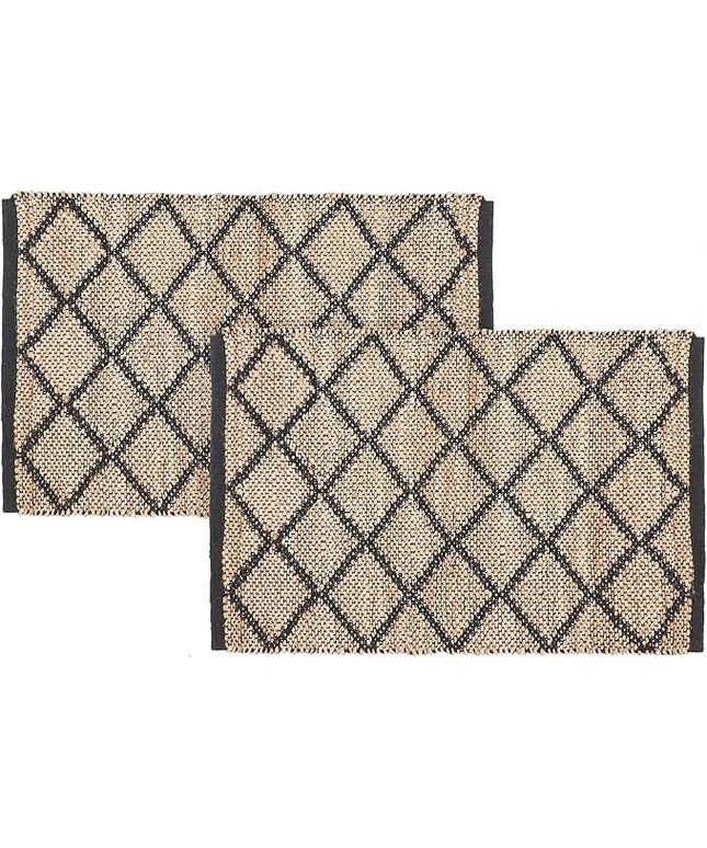REDEARTH · Jute Cotton Area Rug - 2'x3' Rectangular Rug, Sustainable Handwoven, Non-Shedding, Soft & Durable – Reversible, Neutral Tones for Home Décor in Living Room, Dining Room, Bedroom, Set of 2