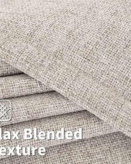 BGment Grey Brown Linen Curtains 84 Inch Long for Living Room - Burlap Textured Light Filtering Window Treatments Grommet Sheer Drapes for Farmhouse, 2 Panels, 52 X 84 Inch