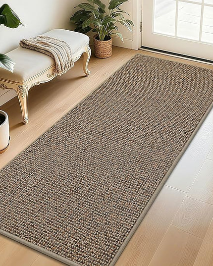 BEQHAUSE Dirt Trapper Door Mat 32" x 72", Non-Slip Washable Doormats Entrance Mat, Dirt Resistant and Absorbent Welcome Mat, Low Profile Floor Mats for Front Back Door and Entryway, Beige