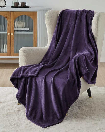 Bedsure Fleece Blanket Twin Blanket Purple - 300GSM Soft Lightweight Plush Cozy Twin XL Blankets for Bed, Sofa, Couch, Travel, Camping, 66 inch X 90 inch