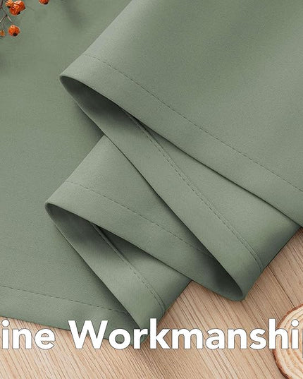 H.VERSAILTEX Room Darkening Curtains for Living Room Light Reducing Thermal Insulated Window Treatment Panels/Drapes Grommet Top 2 Panels Green Bay - 52 x 84 Inches
