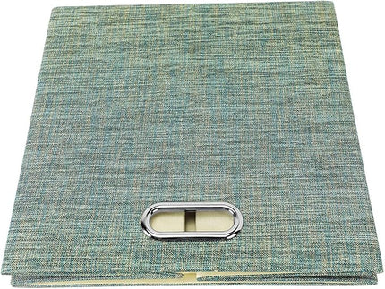 Posprica Storage Basket Bins,11×11×11 Foldable Storage Cube Boxes Fabric Drawer for Closet Shelf Cabinet Bookcase - Set of 4,Teal