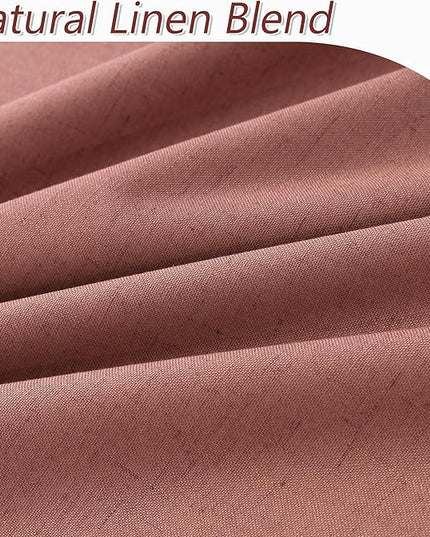 Guken Blackout Curtains 80 Inch Length 2 Panels Set for Living Room Bedroom Back Tab Thermal Insulated 100% Black Out Linen Drapes Room Darkening Window Curtains 80 Inches Long,Dusty Rose