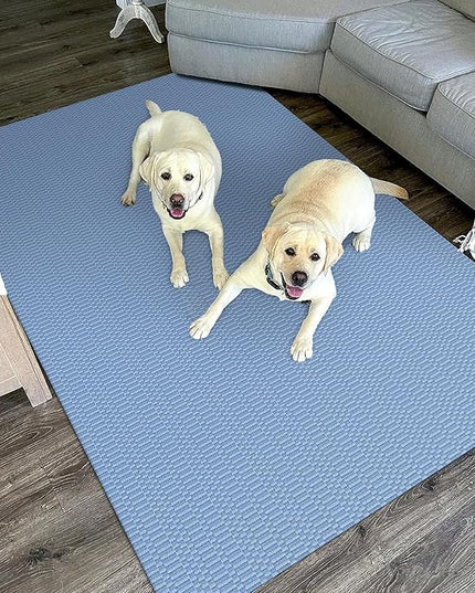 KOZYFLY Washable Entryway Rug 3x5 Ft Area Rugs Cotton Rubber Backed Throw Rugs Indoor Door Mat Kitchen Rugs Braided Floor Carpet for Front Entrance Bathroom Kitchen Living Room, Blue