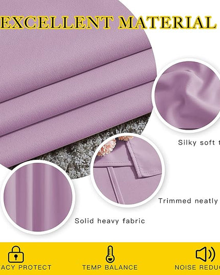 NICETOWN Room Darkening Patio Sliding Door Curtains 84 inch Length, Grommet Divider Thermal Insulated Curtain Drapes for French Door/Living Room (Lilac, W100 x L84, 1 Panel)