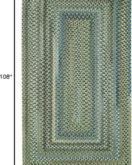Capel American Heritage Sage 7' 0" X 9' 0" Concentric Rectangle Braided Rug