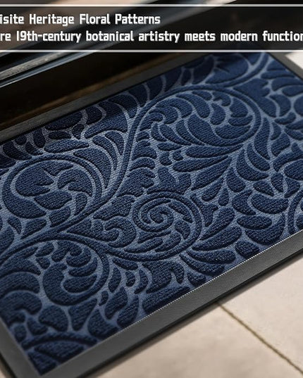 Yimobra Large Door Mat Outside Entrance 47x24, Waterproof Sturdy Outdoor Mats for Front Door, Heavy Duty Non-Slip Doormat for Garage Patio Entryway Indoor, Easy Clean, Blue