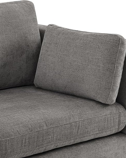 CHITA Oversized Modular Cloud Sectional Fabric Sofa Set, FSC Certified U Shaped Couch Reversible Chaise Modular Sectional Couch, 112 inch Width,5 Seat Modular Sofa Includes 2 Storage Ottomans, Grey