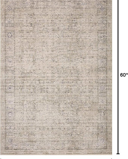 Loloi Amber Lewis Alie Collection ALE-03 Taupe/Dove 5'-3'' x 5'-3'', .13'' Pile Height, Round Area Rug