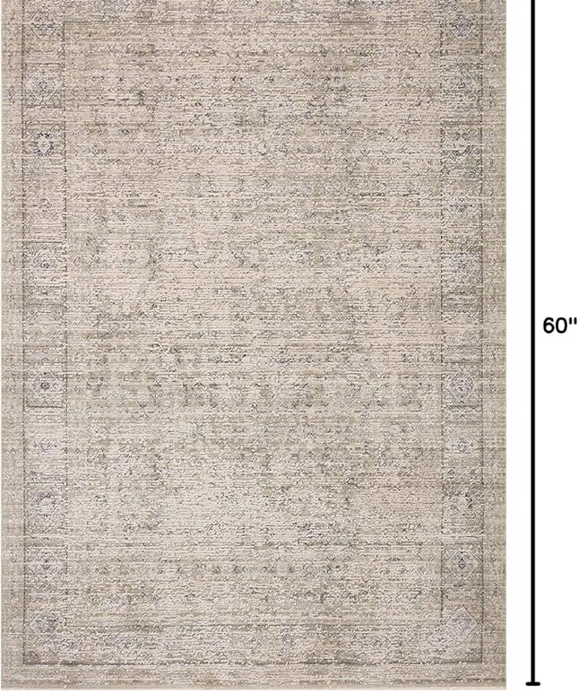 Loloi Amber Lewis Alie Collection ALE-03 Taupe/Dove 5'-3'' x 5'-3'', .13'' Pile Height, Round Area Rug