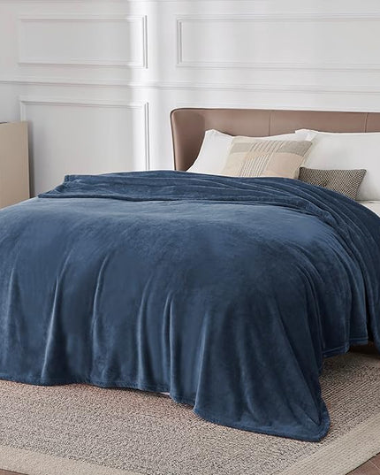 Bedsure GentleSoft Fleece Blanket California King Mineral Blue - Lightweight Plush Fuzzy Cozy Soft Bed Blankets, 102x96 inches
