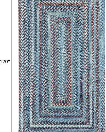 Capel American Heritage Barn Blue 8' 0" X 10' 0" Concentric Rectangle Braided Rug