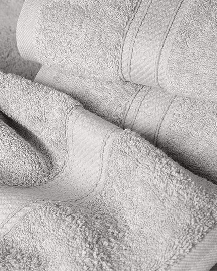 Superior Egyptian Cotton Pile 6 Piece Towel Set, Includes 2 Bath, 2 Hand, 2 Face Towels/Washcloths, Ultra Soft Luxury Towels, Thick Plush Essentials, Guest Bath, Spa, Hotel Bathroom, Silver