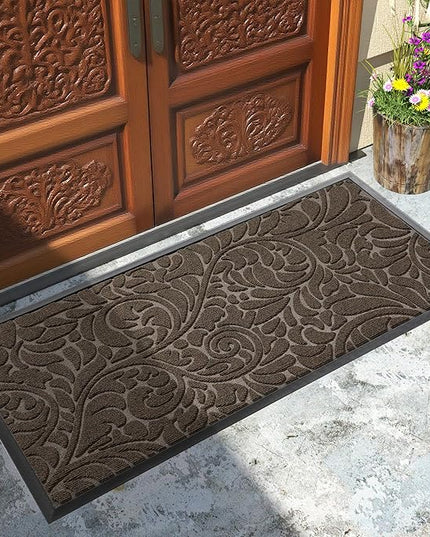 Yimobra Large Door Mat Outside Entrance 47x24, Waterproof Sturdy Outdoor Mats for Front Door, Heavy Duty Non-Slip Doormat for Garage Patio Entryway Indoor, Easy Clean, Brown