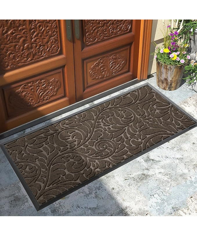 Yimobra Large Door Mat Outside Entrance 47x24, Waterproof Sturdy Outdoor Mats for Front Door, Heavy Duty Non-Slip Doormat for Garage Patio Entryway Indoor, Easy Clean, Brown