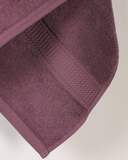 Superior Egyptian Cotton Pile Bath Towel Set of 2, Ultra Soft Luxury Towels, Thick Plush Essentials, Absorbent Heavyweight, Guest Bath, Hotel, Spa, Home Bathroom, Shower Basics, Plum