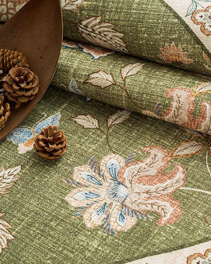 jinchan Elora 2x5 Floral Runner Rug for Hallway Washable Runner Vintage Romance Christmas Design Non Slip Thin Indoor Floor Cover Low-Profile Throw Carpet for Entryway Bathroom Bedroom Porch, Green