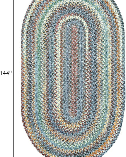 Capel American Heritage Legacy Blue 9' 0" X 12' 0" Oval Braided Rug