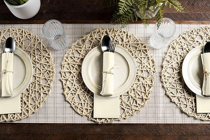 Linen-Feel Cream Paper Napkins - Decortive Cloth-Like Disposable Dinner Napkins - Soft And Absorbent Napkins for Thanksgiving, Party, Wedding, Bathroom Or Any Occasion. (Pack of 100)