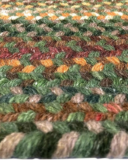Capel American Heritage Green Multi 2'0"X8'0" Oval Braided Rug