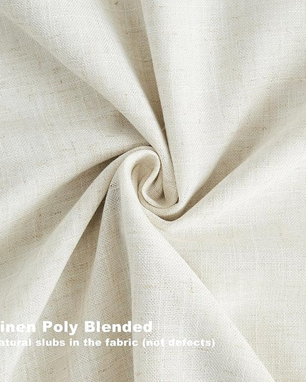 Vision Home Natural Pinch Pleated Full Blackout Curtains Linen Blended Room Darkening Window Curtains 102 inch for Living Room Bedroom Thermal Insulated Pinch Pleat Drapes with Hooks 40" Wx102 Lx2