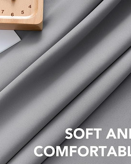 H.VERSAILTEX Blackout Curtains Thermal Insulated Window Treatment Panels Room Darkening Blackout Drapes for Living Room Back Tab/Rod Pocket Bedroom Draperies (2 Panels, Grey, 42 x 54 Inch)