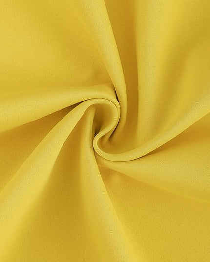 DONREN Yellow Pinch Pleated Blackout Curtains with Hooks - 72 inch Length Room Darkening Thermal Insulated Window Curtain Drapes for Living Room Bedroom Set of 2 Panels 40" Wx72 L