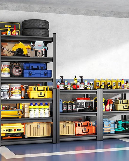 Storage Shelves, Garage Metal Shelving Unit 35"W x 18"D x 82"H, 6-Tier Adjustable, Double-Layer Column with Reinforced Ribs, Heavy-Duty, Capable of Bearing 3600 lbs for Garage, Warehouse, Kitchen