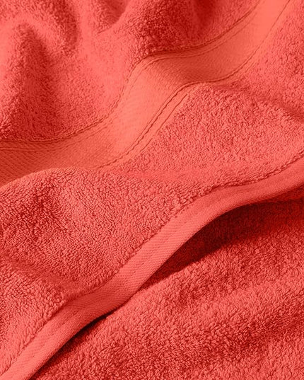 Superior Egyptian Cotton Pile 6 Piece Towel Set, Includes 2 Bath, 2 Hand, 2 Face Towels/Washcloths, Ultra Soft Luxury Towels, Thick Plush Essentials, Guest Bath, Spa, Hotel Bathroom, Coral