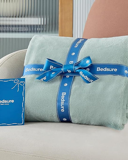 Bedsure GentleSoft Sage Green Fleece Throw Blanket - 300GSM Soft Lightweight Plush Cozy Blankets for Bed, Sofa, Couch, Travel, Camping