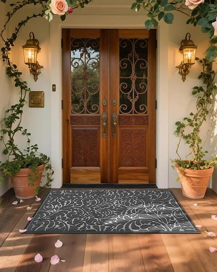 Yimobra Extra Large Door Mat 60x36, Waterproof Sturdy Outdoor Mats for Front Door, Heavy Duty Non-Slip Doormat for Garage Patio Entryway Indoor, Easy Clean, Grey
