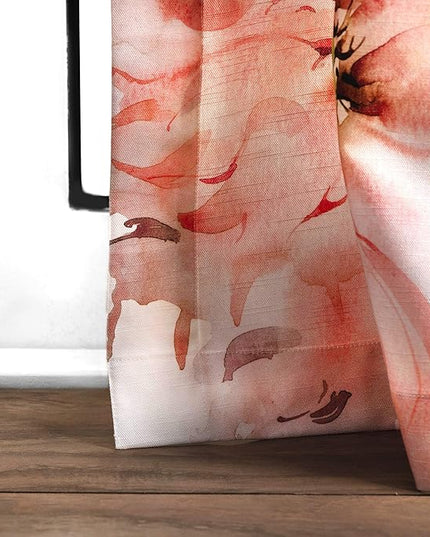 Maison d' Hermine Curtains for Living Room 100% Cotton 108 inch Length One Panel Light Filtering Curtains for Bedroom Windows with Rod and Loop Pockets Drapes (Floral White, 50" W x 108" L)