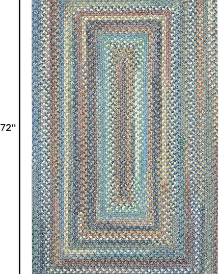 Capel American Heritage Legacy Blue 4' 0" X 6' 0" Concentric Rectangle Braided Rug