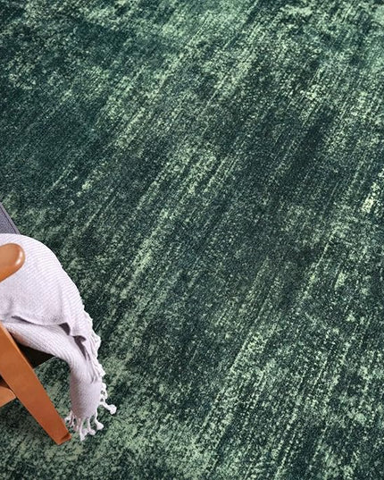 IOHOUZE Abstract Runner Rug 3x10 Ft Washable Runners for Hallways, Non Slip Kitchen Runner Printed Faux Wool Entryway Runner Indoor, Modern Abstract Floor Carpet for Hall Bedroom, Dark Green